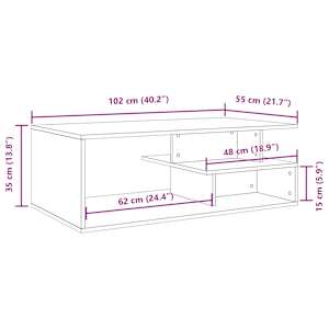Konferenční stolek kouřový dub 102x55x35 cm kompozitní dřevo - obrázek 9