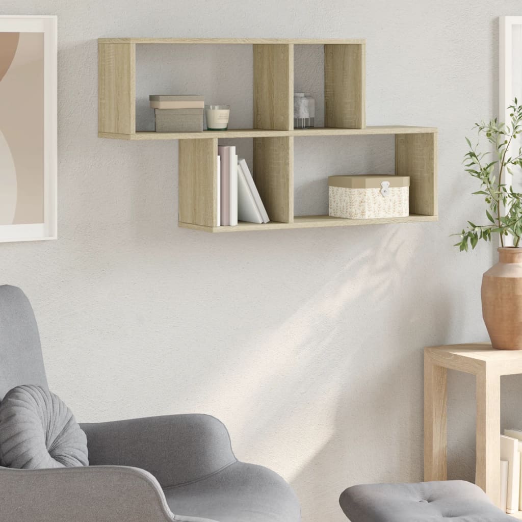vidaXL sonoma tölgy színű szerelt fa fali polc 100 x 20 x 53 cm