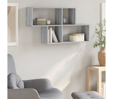 vidaXL Wall Shelf Gray Sonoma Engineered wood 39.4 in x 7.9 in x 20.9 in