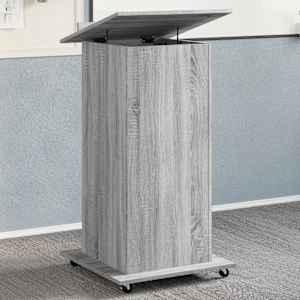 Lektorat s kolesi in predalom siva sonoma 55x55x107 cm inž. les