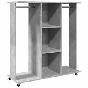 vidaXL ratastega riidekapp, betoonhall, 102 x 38 x 110 cm, tehispuit