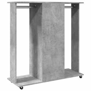 Šatní skříň na kolečkách betonově šedá 102x38x110 cm kompozit - obrázek 6