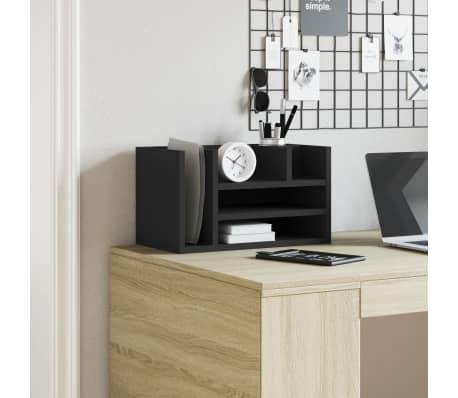 vidaXL Desk Organiser Black 44.5x24x25 cm Engineered wood