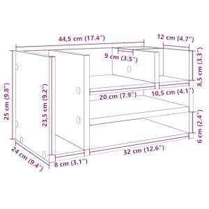 Stolní organizér černý 44,5 x 24 x 25 cm kompozitní dřevo - obrázek 9