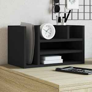 Stolní organizér černý 44,5 x 24 x 25 cm kompozitní dřevo - obrázek 1