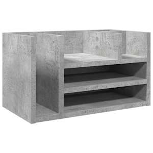 Stolní organizér betonově šedý 44,5x24x25 cm kompozitní dřevo - obrázek 2