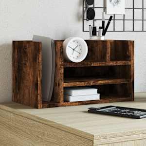 Organizator za pisalno mizo dimlj. hrast 44,5x24x25 cm inž. les