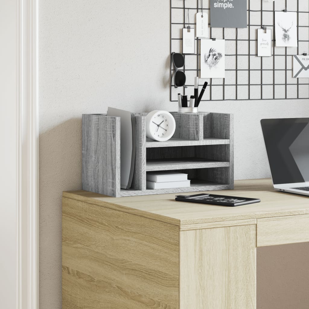 vidaXL Bureau organiser 44,5x24x25 cm bewerkt hout grijs sonoma eiken afbeelding
