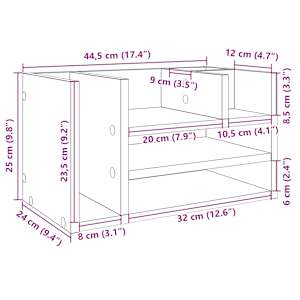 Stolní organizér šedý sonoma 44,5 x 24 x 25 cm kompozitní dřevo - obrázek 9
