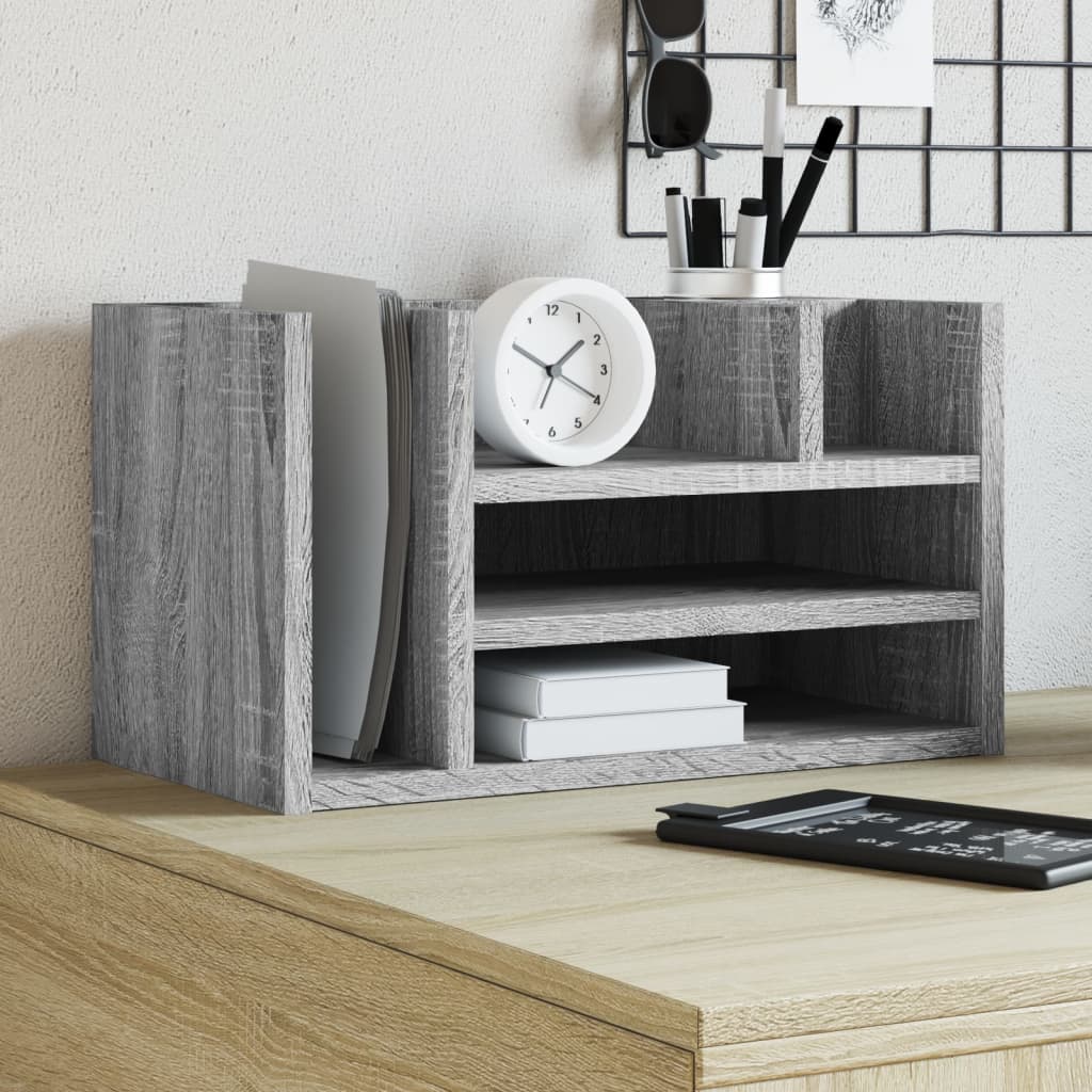 vidaXL Organizator birou, gri sonoma, 44,5x24x25 cm lemn prelucrat