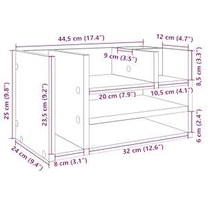 Stolní organizér hnědý dub 44,5 x 24 x 25 cm kompozitní dřevo - obrázek 9