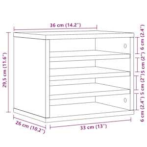 Stolní organizér bílý 36 x 26 x 29,5 cm kompozitní dřevo - obrázek 9