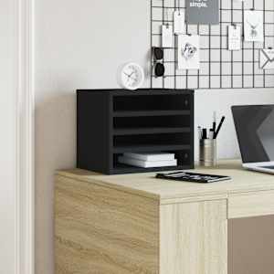 Stolní organizér černý 36 x 26 x 29,5 cm kompozitní dřevo - obrázek 3