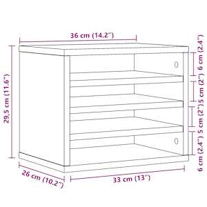 Stolní organizér černý 36 x 26 x 29,5 cm kompozitní dřevo - obrázek 9