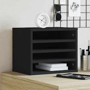 Stolní organizér černý 36 x 26 x 29,5 cm kompozitní dřevo - obrázek 1