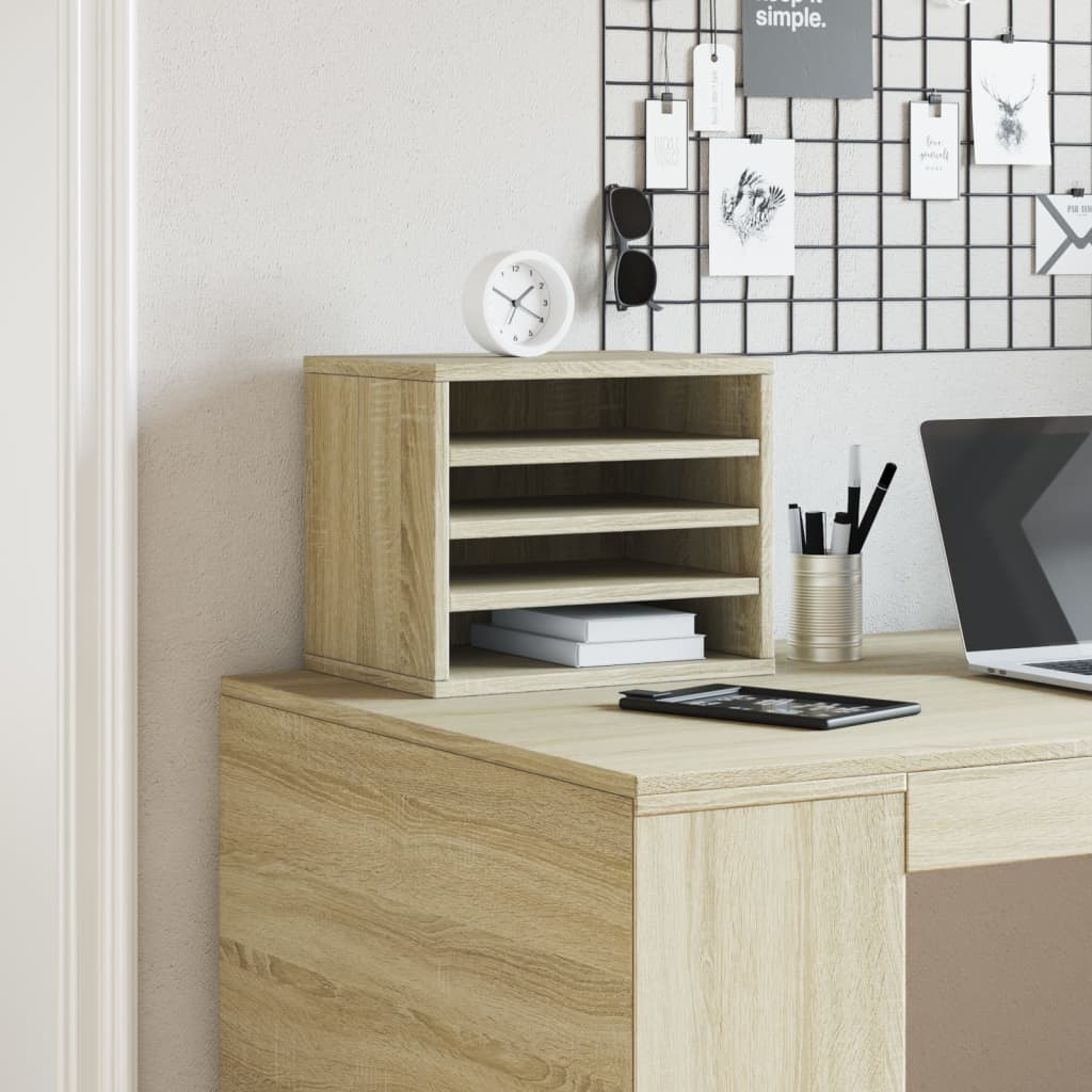 vidaXL Bureau organiser 36x26x29,5 cm bewerkt hout sonoma eikenkleurig afbeelding
