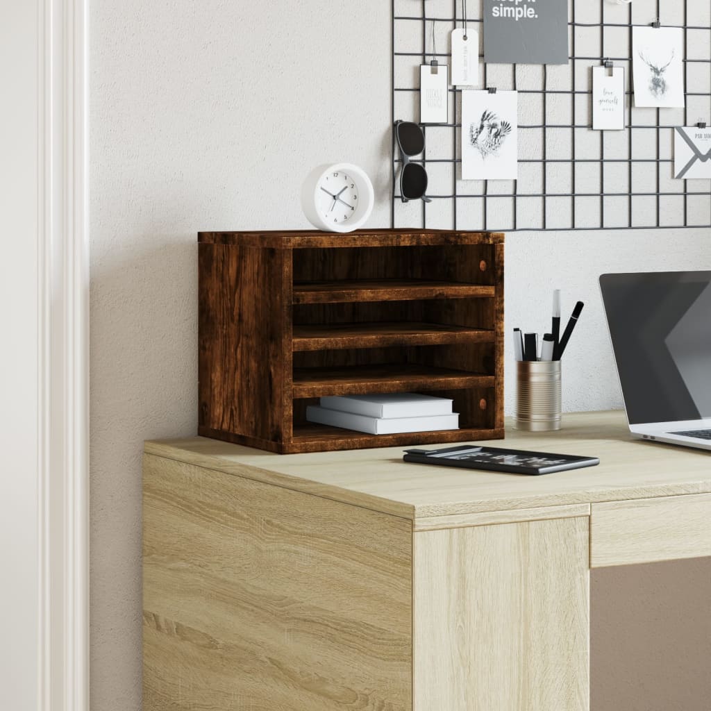 vidaXL Bureau organiser 36x26x29,5 cm bewerkt hout gerookt eikenkleur afbeelding