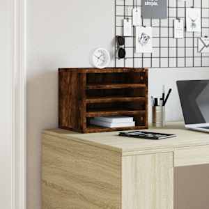 Stolní organizér kouřový dub 36 x 26 x 29,5 cm kompozitní dřevo - obrázek 3