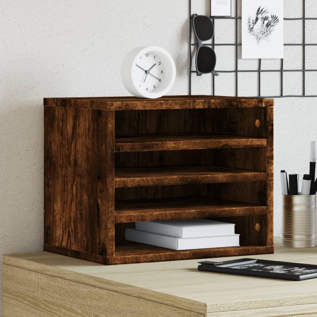 vidaXL dueslag til skrivebord 36x26x29,5 cm konstrueret træ røget eg