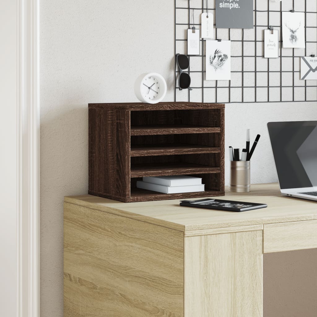 vidaXL Bureau organiser 36x26x29,5 cm bewerkt hout bruin eikenkleurig afbeelding
