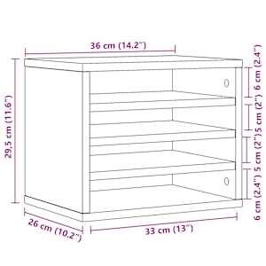 Stolní organizér hnědý dub 36 x 26 x 29,5 cm kompozitní dřevo - obrázek 9