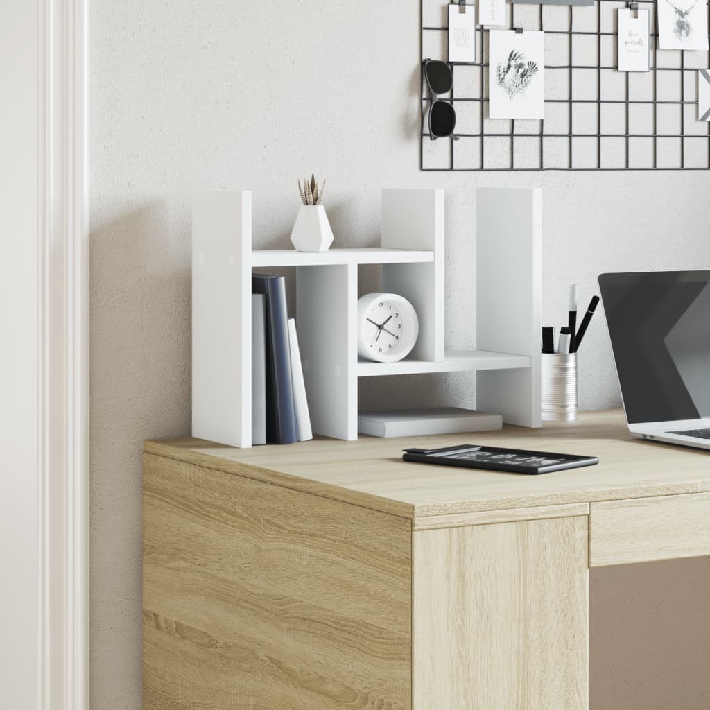 vidaXL Bureau organiser 34,5x15,5x35,5 cm bewerkt hout wit afbeelding