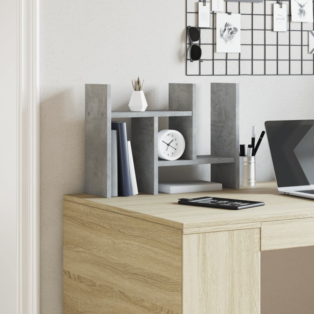 vidaXL Bureau organiser 34,5x15,5x35,5 cm bewerkt hout betongrijs afbeelding