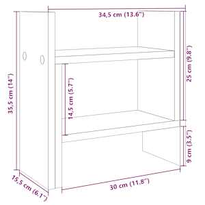 Stolní organizér betonově šedý 34,5 x 15,5 x 35,5 cm kompozit - obrázek 11