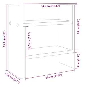 Stolní organizér šedý sonoma 34,5x15,5x35,5 cm kompozitní dřevo - obrázek 11