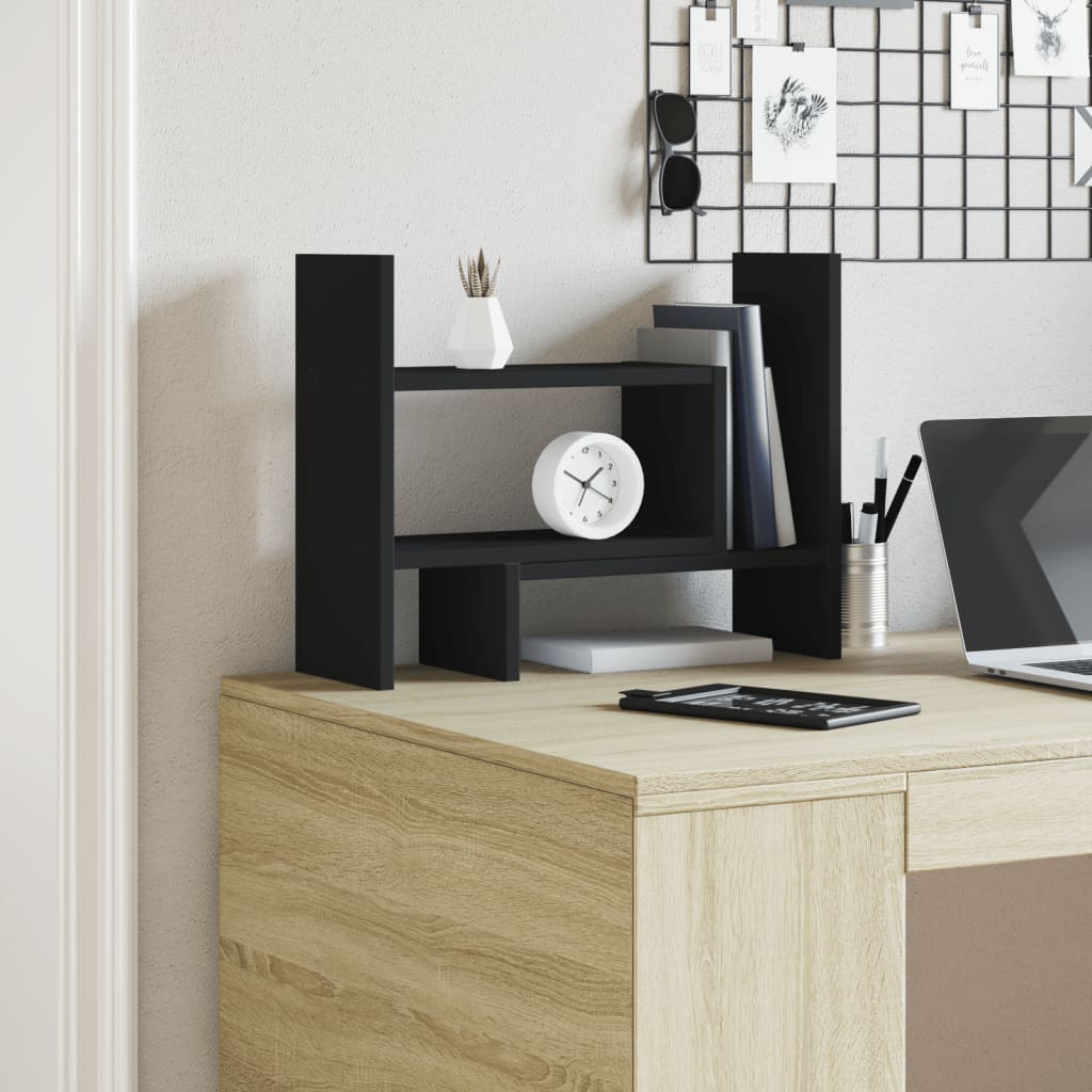 vidaXL Bureau organiser 38,5x17x39 cm bewerkt hout zwart afbeelding