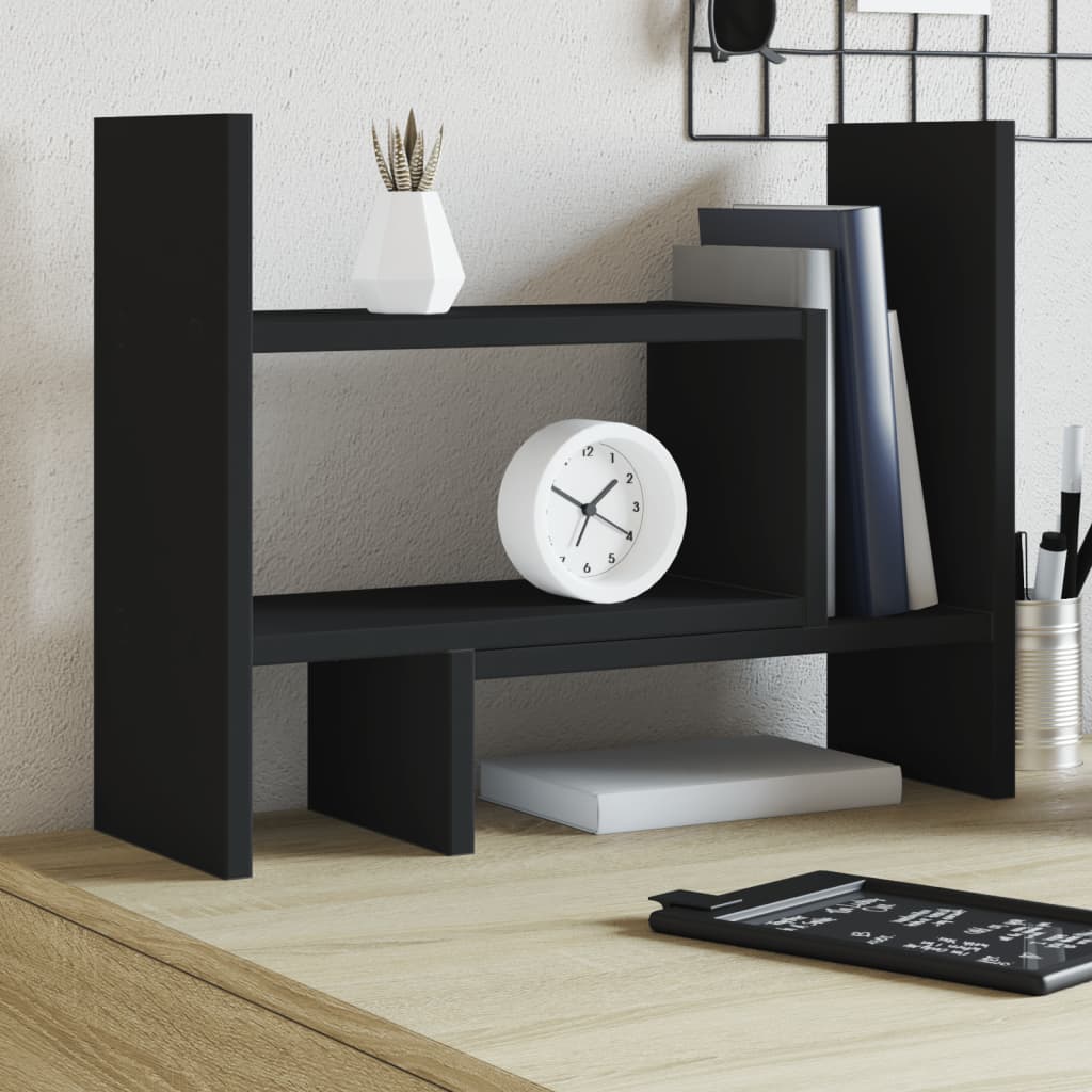 vidaXL Organizator de birou, negru, 38,5x17x39 cm lemn prelucrat