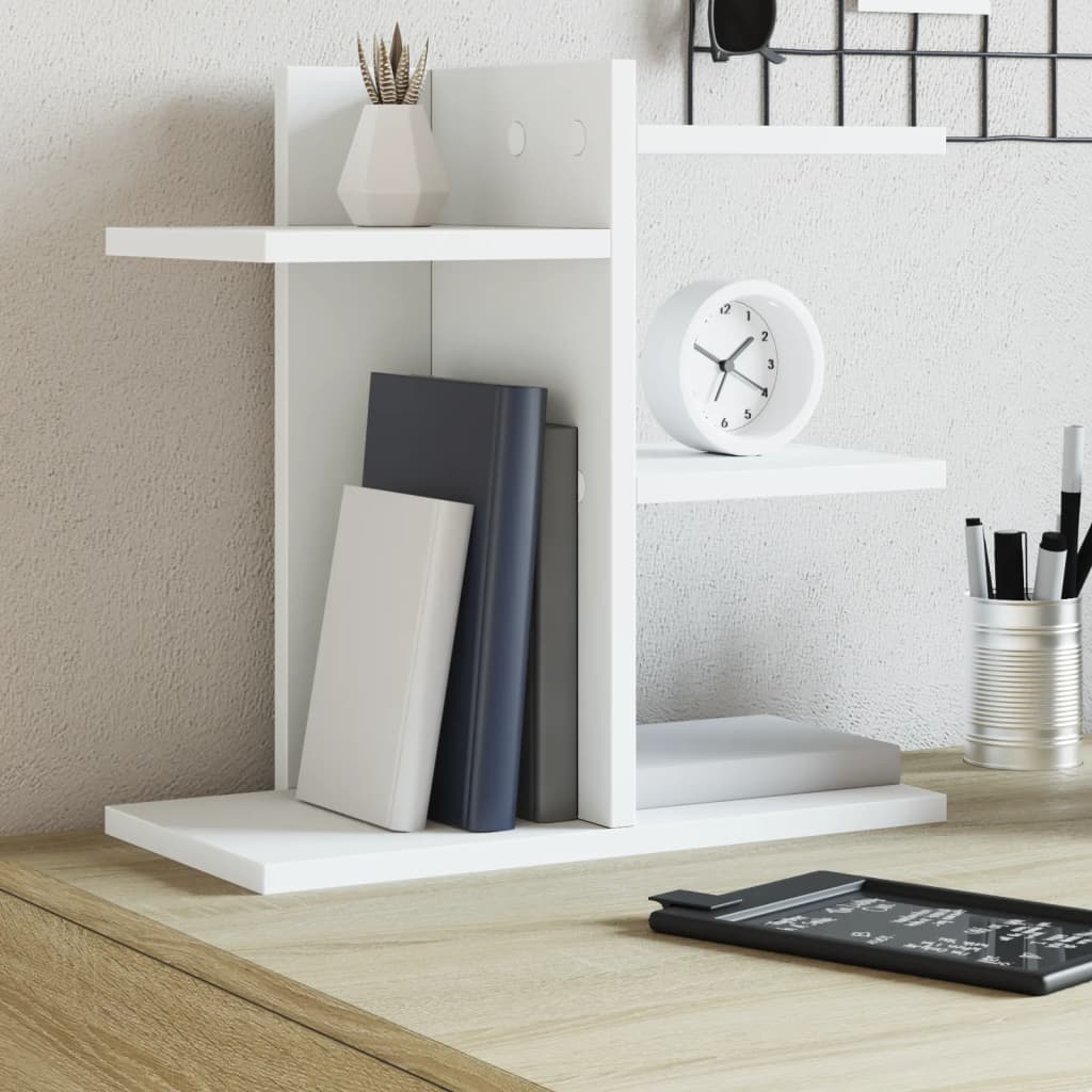Schreibtisch-Organizer Weiß 42×21,5×42 cm Holzwerkstoff