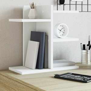Stolní organizér bílý 42 x 21,5 x 42 cm kompozitní dřevo - obrázek 1