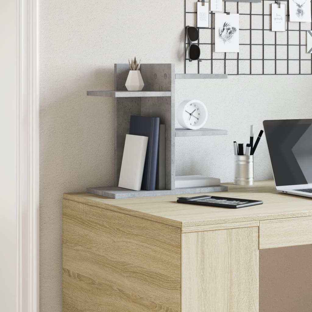 vidaXL Bureau organiser 42x21,5x42 cm bewerkt hout betongrijs afbeelding