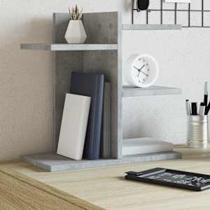 Stolní organizér betonově šedý 42x21,5x42 cm kompozitní dřevo - obrázek 1
