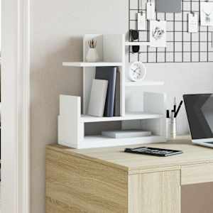Stolní organizér bílý 49 x 20 x 52,5 cm kompozitní dřevo - obrázek 3