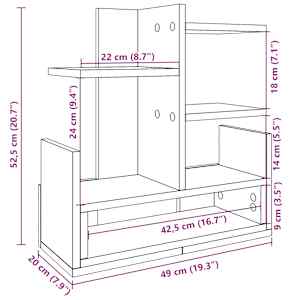 Stolní organizér dub sonoma 49 x 20 x 52,5 cm kompozitní dřevo - obrázek 9