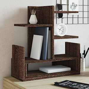 Stolní organizér hnědý dub 49 x 20 x 52,5 cm kompozitní dřevo - obrázek 1