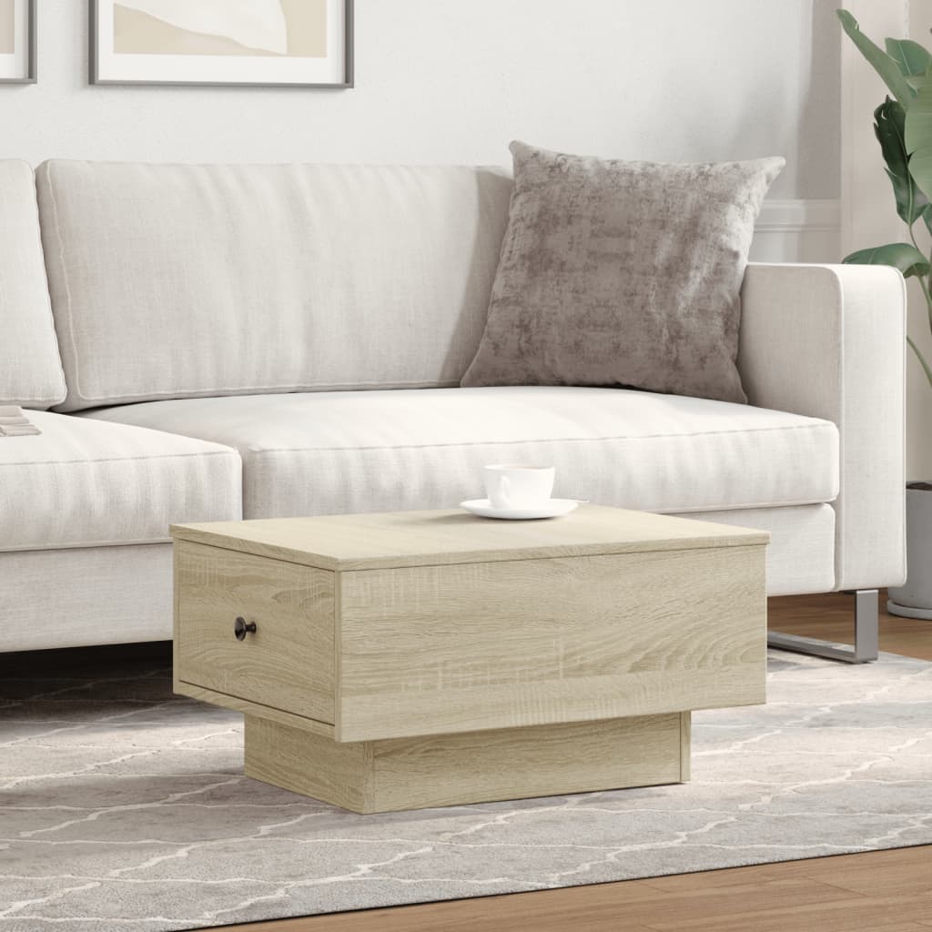 vidaXL Salontafel 60x45x31 cm bewerkt hout sonoma eikenkleurig afbeelding
