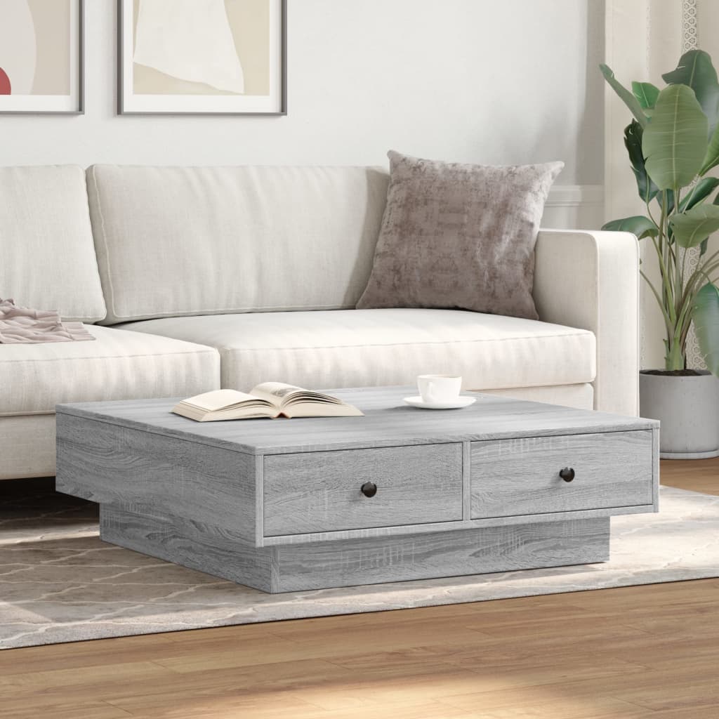 Thumbnail - vidaXL Couchtisch Grau Sonoma 90x90x28 cm Holzwerkstoff