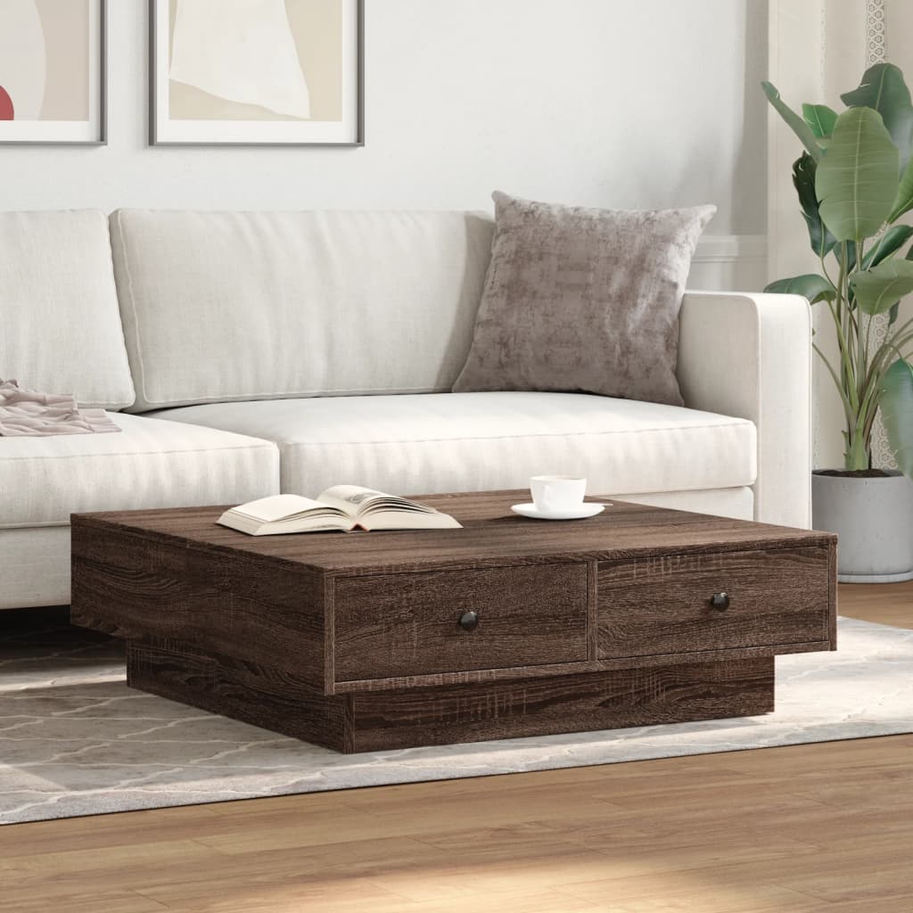 Thumbnail - vidaXL Couchtisch Braun Eichen-Optik 90x90x28 cm Holzwerkstoff