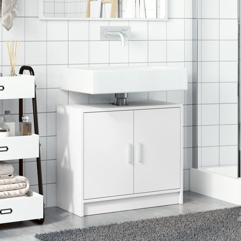 vidaXL Wastafelkast 63x29x55 cm bewerkt hout wit afbeelding