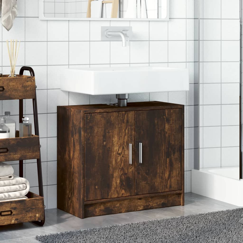 Thumbnail - vidaXL Waschbeckenschrank Räuchereiche 63x29x55 cm Holzwerkstoff