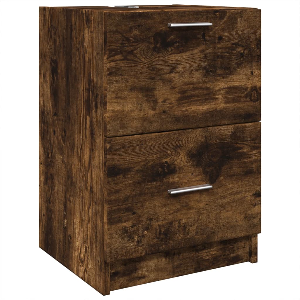 vidaXL Skříňka pod umyvadlo kouřový dub 40x37x59 cm kompozitní dřevo