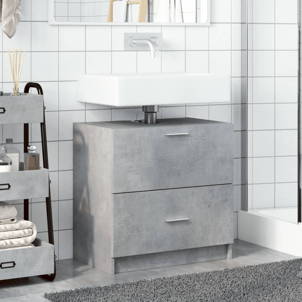 vidaXL Skrinka pod umývadlo betónovo sivá 59x37x59 kompozitné drevo