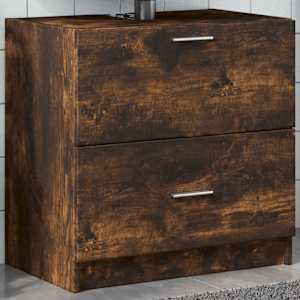 Omarica za umivalnik dimljen hrast 59x37x59 cm inženirski les