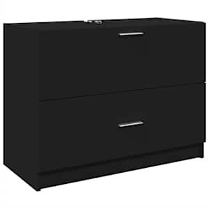 Skříňka pod umyvadlo černá 78 x 37 x 59 cm kompozitní dřevo - obrázek 2