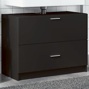 Skříňka pod umyvadlo černá 78 x 37 x 59 cm kompozitní dřevo - obrázek 1