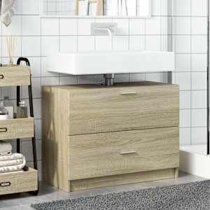Skříňka pod umyvadlo dub sonoma 78x37x59 cm kompozitní dřevo - obrázek 3