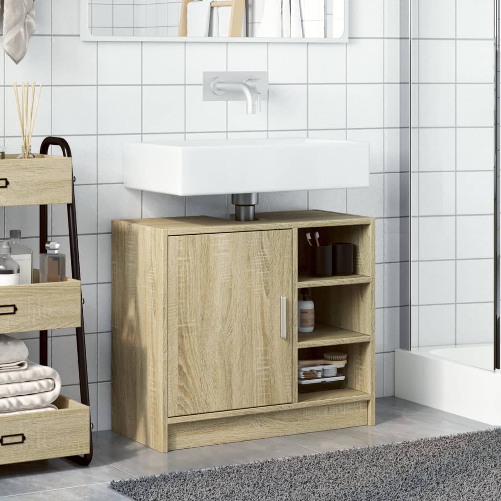 vidaXL Wastafelkast 63x29x55 cm bewerkt hout sonoma eikenkleurig afbeelding